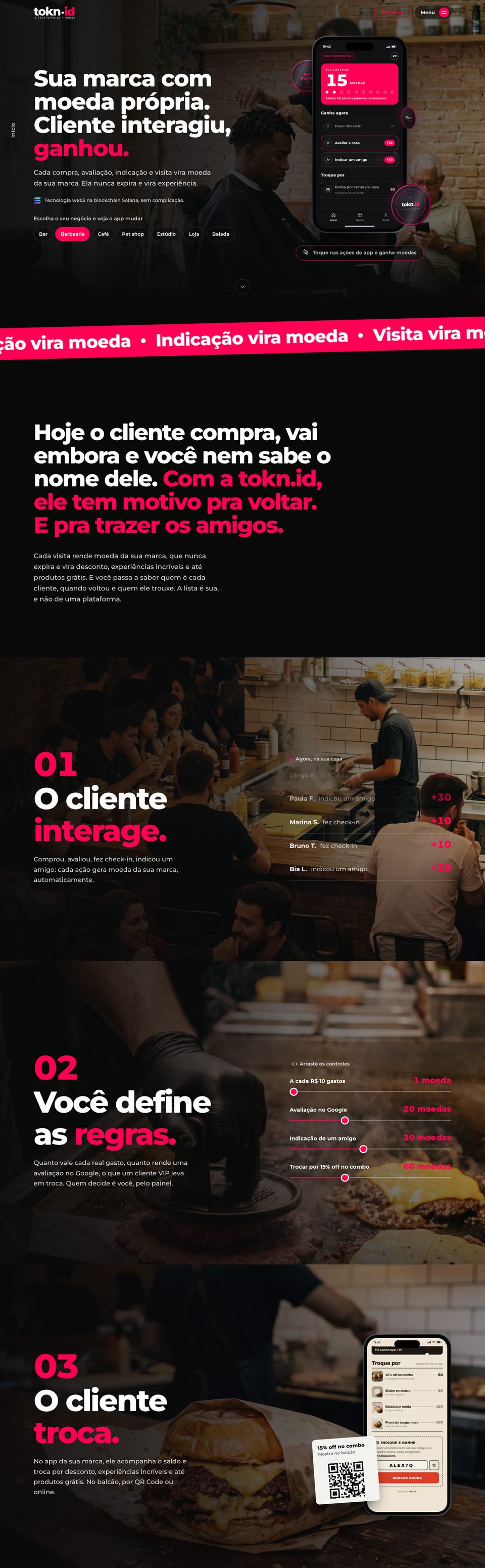 Site da tokn.id feito pela Ideiaria